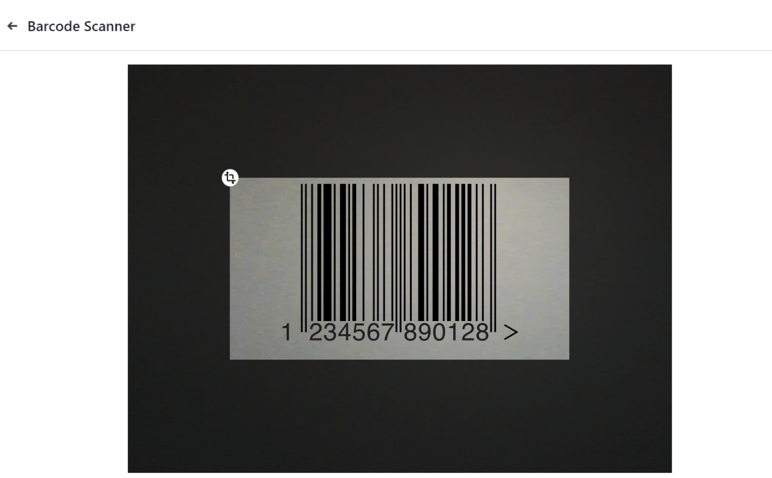 Der Bisldschirm „Barcode-Scanner“ des Registrierungsschalters in Odoo Veranstaltungen.