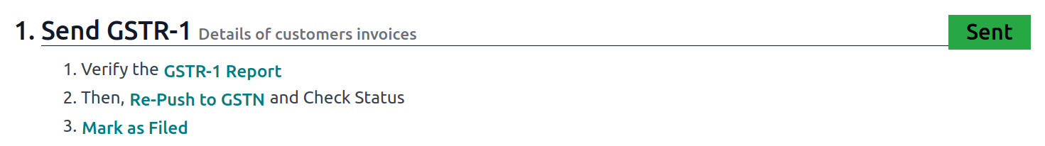 GSTR-1 Gesendet