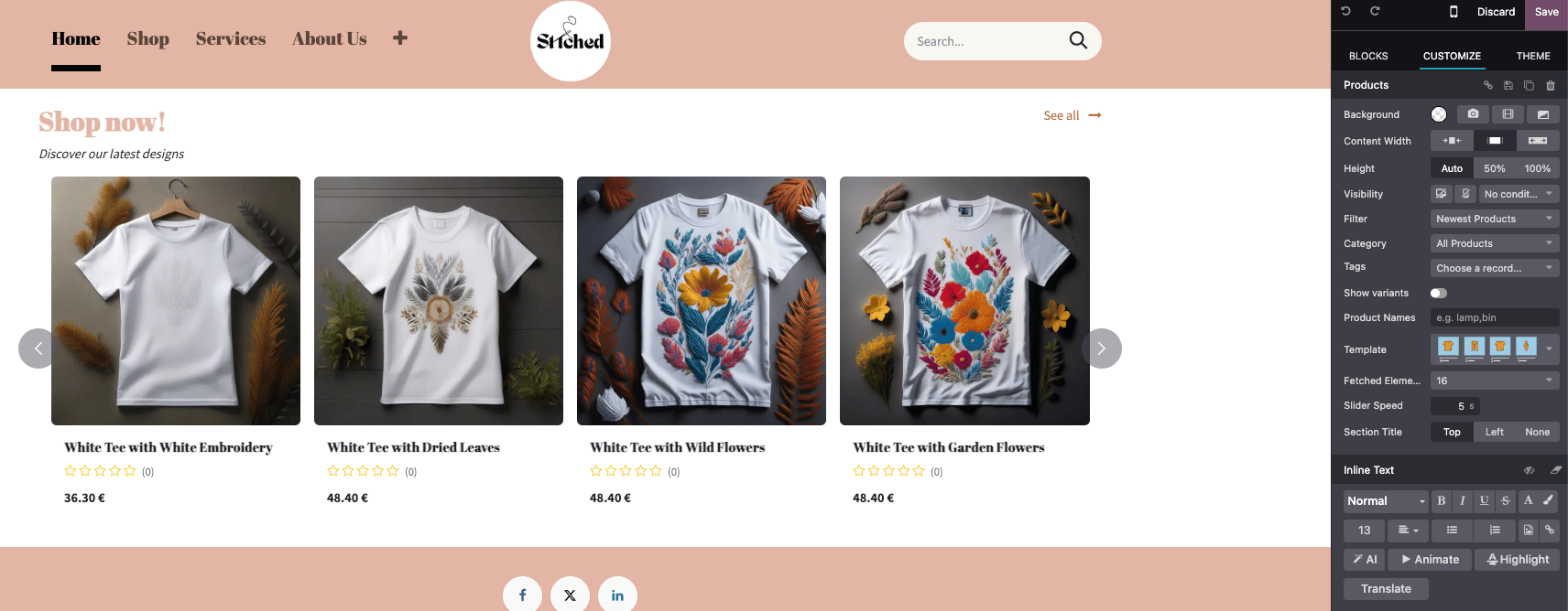 Beispiel eines Produktblocks