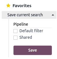 Klicken Sie unter der Überschrift „Favoriten“ auf „Aktuelle Suche speichern“ und speichern Sie den Bericht für später.