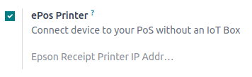 Einstellungen zur Aktivierung der ePos-Druckerfunktion