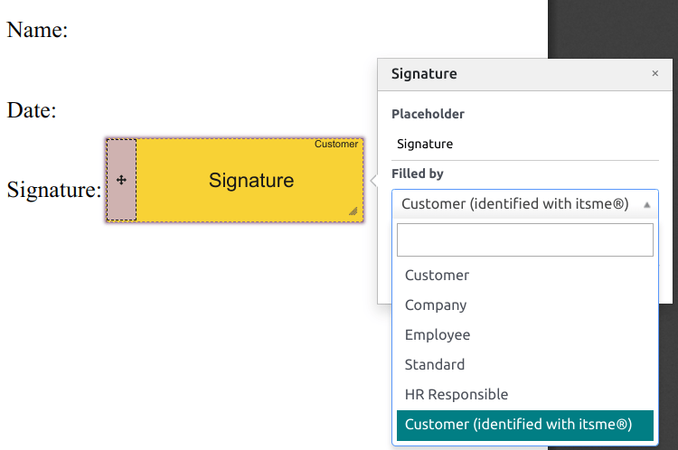 seleccione cliente identificado con itsme®