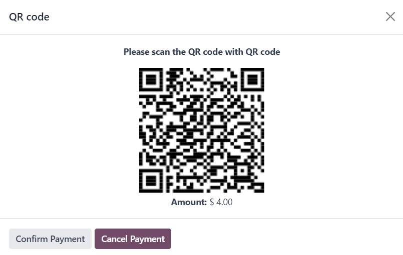 Ejemplo de pago con código QR