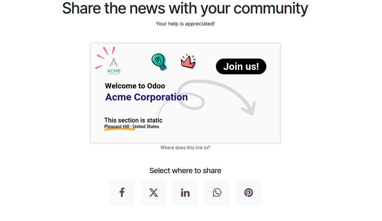 Odoo मार्केटिंग कार्ड में कार्ड कैंपेन का प्रीव्यू।