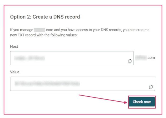 Mailjet में DNS रिकॉर्ड चेक करें।