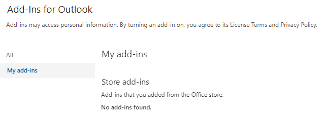 Outlook में My add-ins