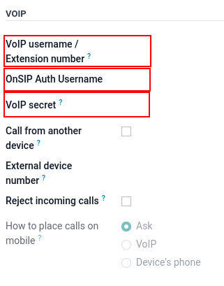 Odoo उपयोगकर्ता प्राथमिकता में Axivox उपयोगकर्ता का इंटिग्रेशन।