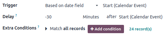 Based on date field ट्रिगर का उदाहरण