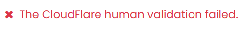 Cloudflare Turnstile वेरिफ़िकेशन गड़बड़ी मैसेज