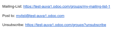 グループメールのフッターにあるURL。