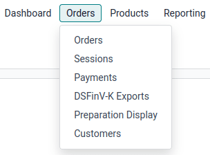 Menü zum Exportieren von DSFinV-K