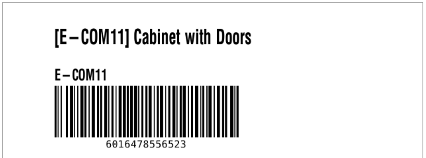 Beispiel eines Barcode-Etiketts mit dem reduzierter Barcode-Größe.