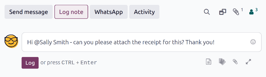 Send messages in the chatter.