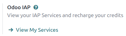 Buy credits in the Odoo IAP settings.
