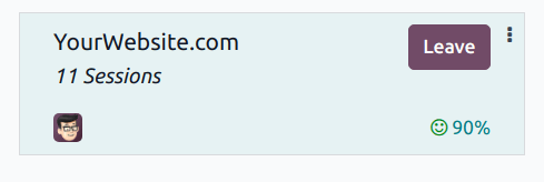 Vista de un formulario de canal y la opción de unirse a un canal en la aplicación Chat en vivo de Odoo.