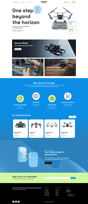 Airproof homepage.