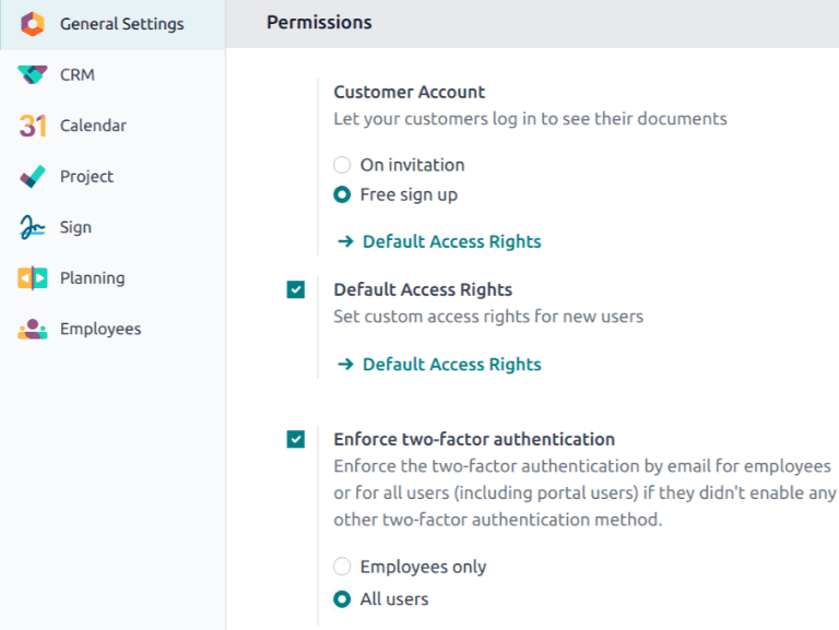 Settings ऐप्लिकेशन में टू-फ़ैक्टर सेटिंग लागू करें।