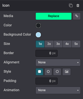 Icon options