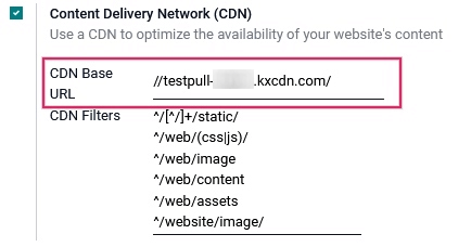 OdooでCDN設定を有効化します。