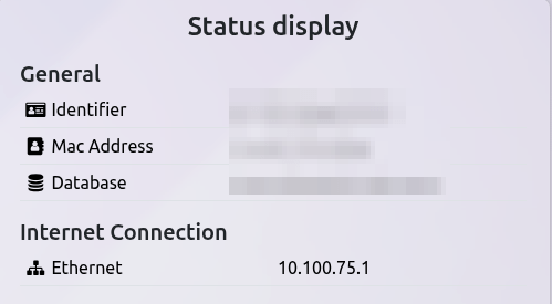 显示状态及物联网盒子的 IP 地址